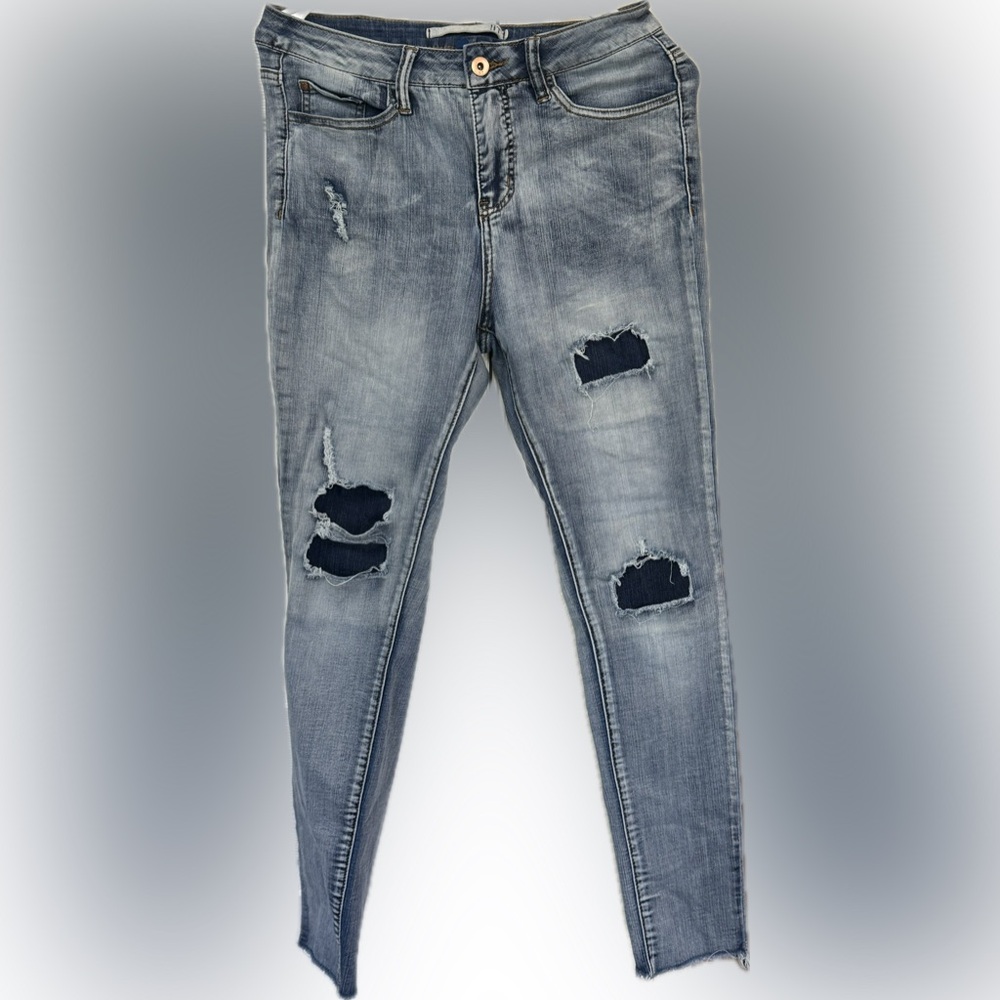 !it Jeans High Rise Distressed Blue Denim